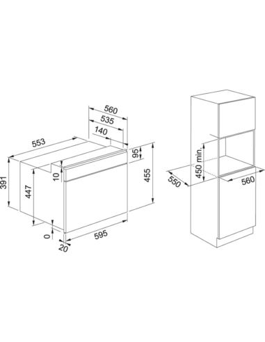 Piekarnik Franke FMA 45 MW XS Czarne szkło/Stal sz